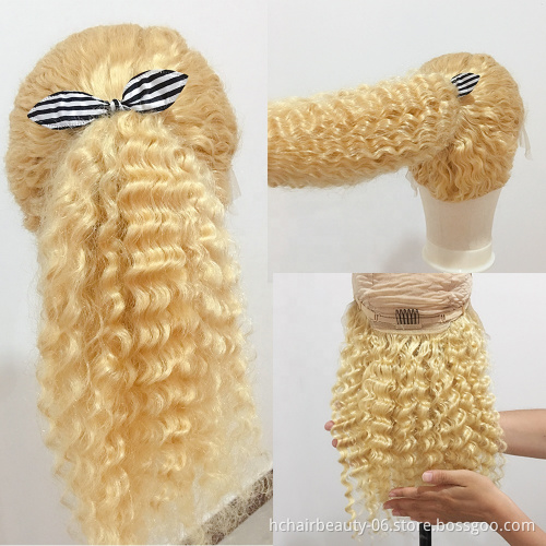 Brazilian Blonde 613 Deep Wave Wig Lace Front Human Hair Wigs Transparent Lace With Baby Hair Remy Human Hair Free Shipping